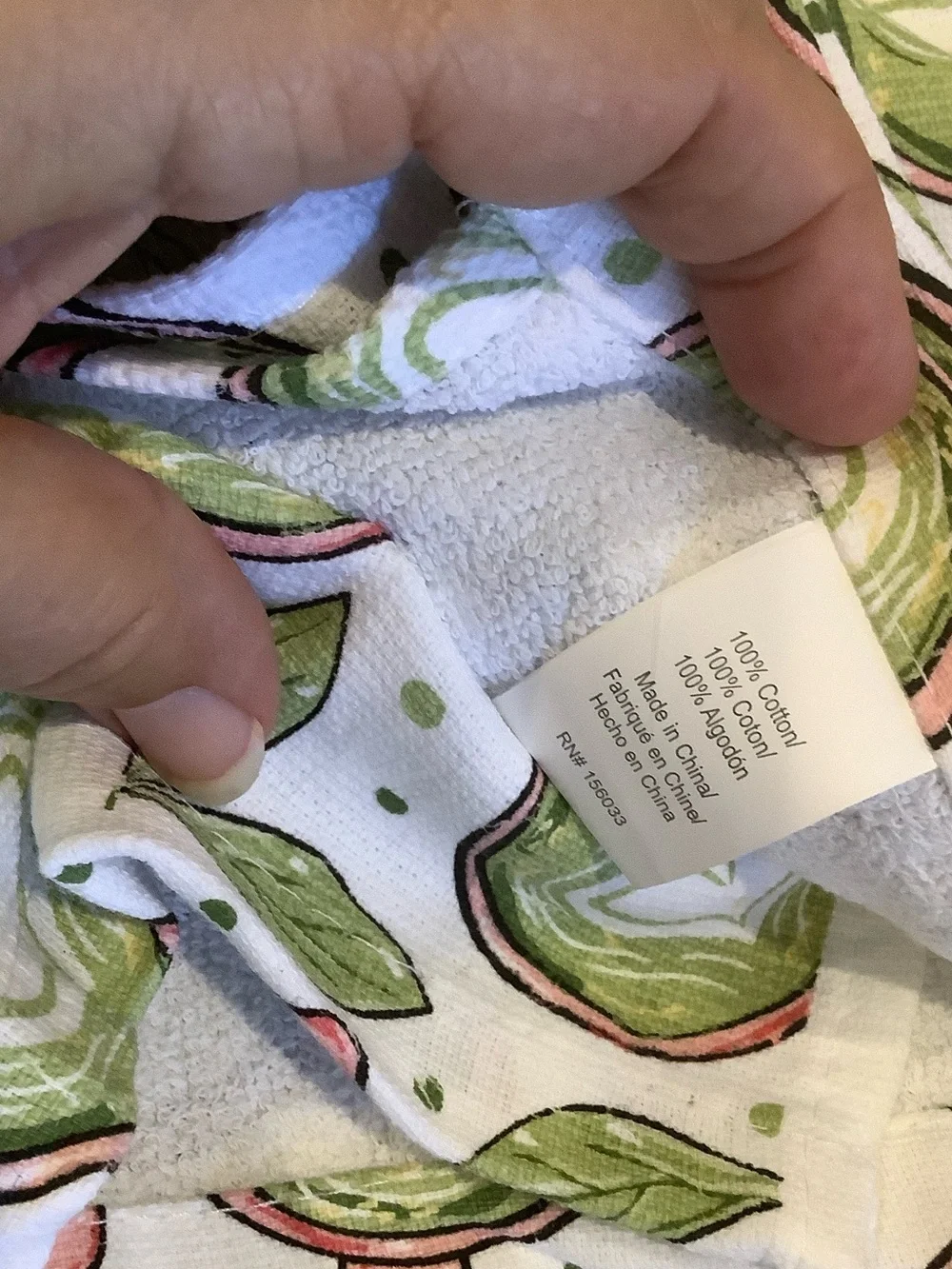 Bliss Green and Pink Matcha Latte Drinks Kitchen Towels Set of Two NWT Cotton